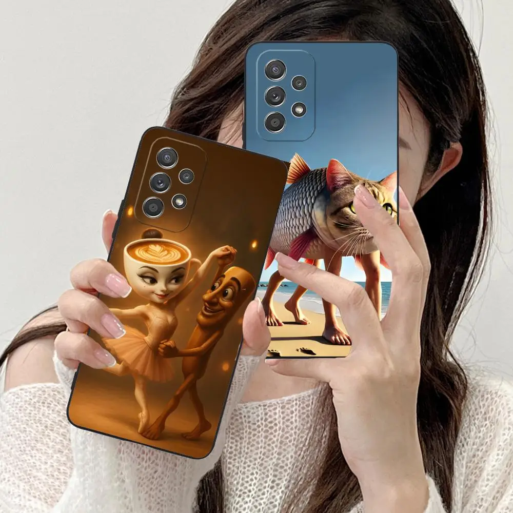 

Итальянский чехол для мобильного телефона Brainrot для Samsung Galaxy A73 72 71 70 56 55 54 53 52 36 35 34 23 16 15 5G с цветной печатью класса люкс