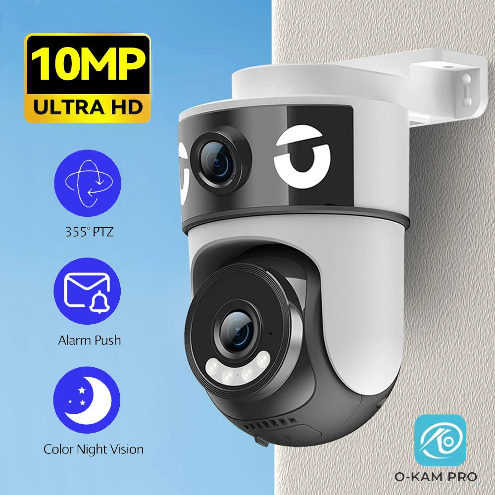 

O-KAM APP 5K 10MP WiFi Camera IP PTZ Outdoor Waterproof Dual Screens AI Auto Tracking 6MP Security Protection CCTV Surveillance