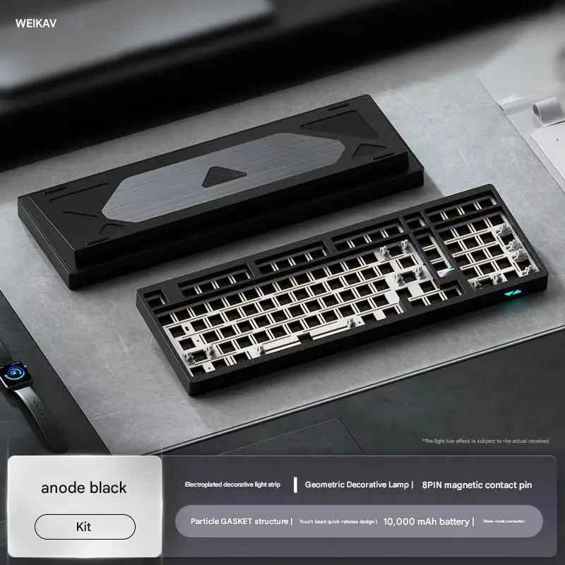 جديد Weikav Max102 سبائك الألومنيوم مجموعة لوحة مفاتيح الألعاب الميكانيكية ثلاثة أوضاع 10000mah Fr4 مخصصة كبيرة الإعداد 101 مفتاح Rgb لتقوم بها بنفسك #3