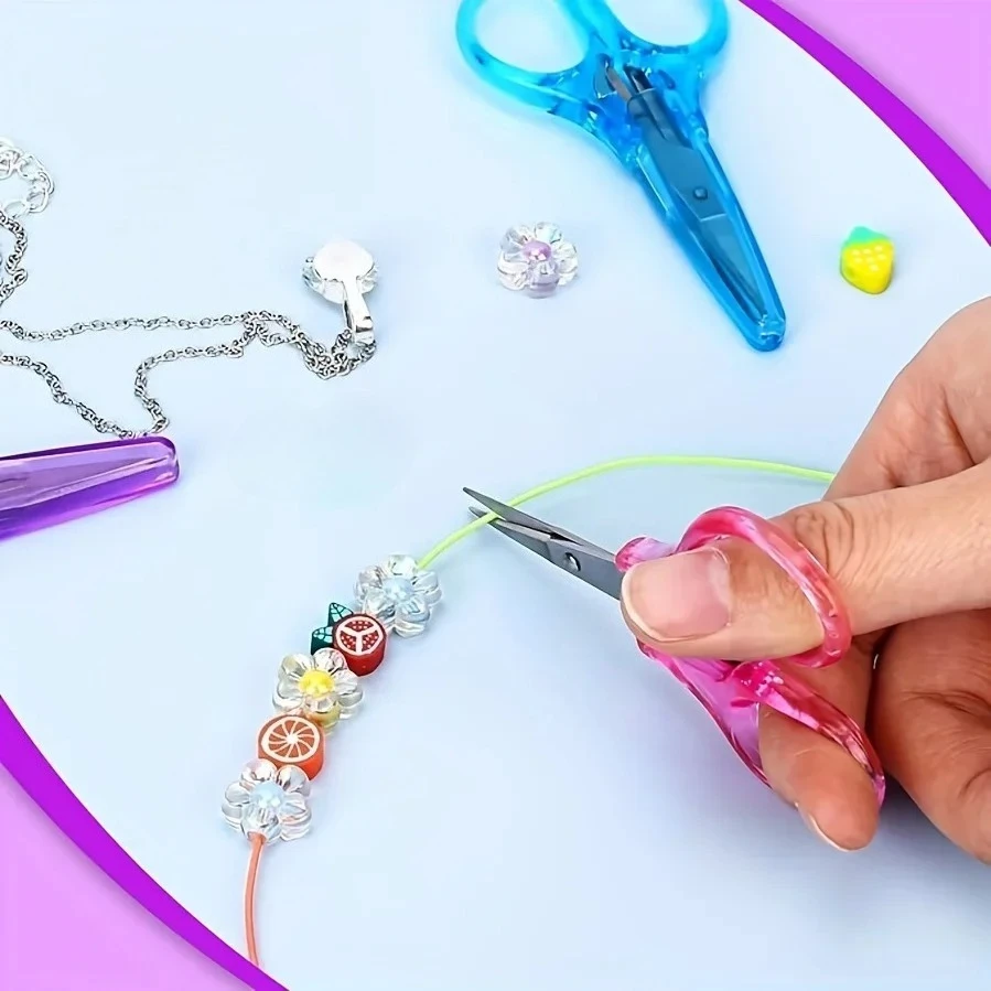 

1pc Compact Precision Craft Scissors Sharp Stainless Steel Blades with Protective Cap For Paper Cutting Scrapbooking Sewing