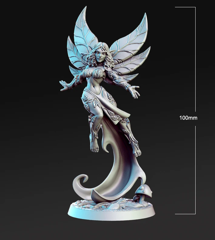 100mm Resin Model Kits Forest Fairy Figurine UnpaintedSculpture  RW-157
