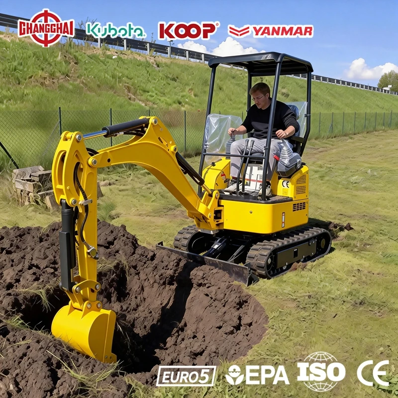 

1.5Ton mini excavator kubota engine Epa/Euro 5 Europe Multifunctional Construction mini excavators diesel europe digger