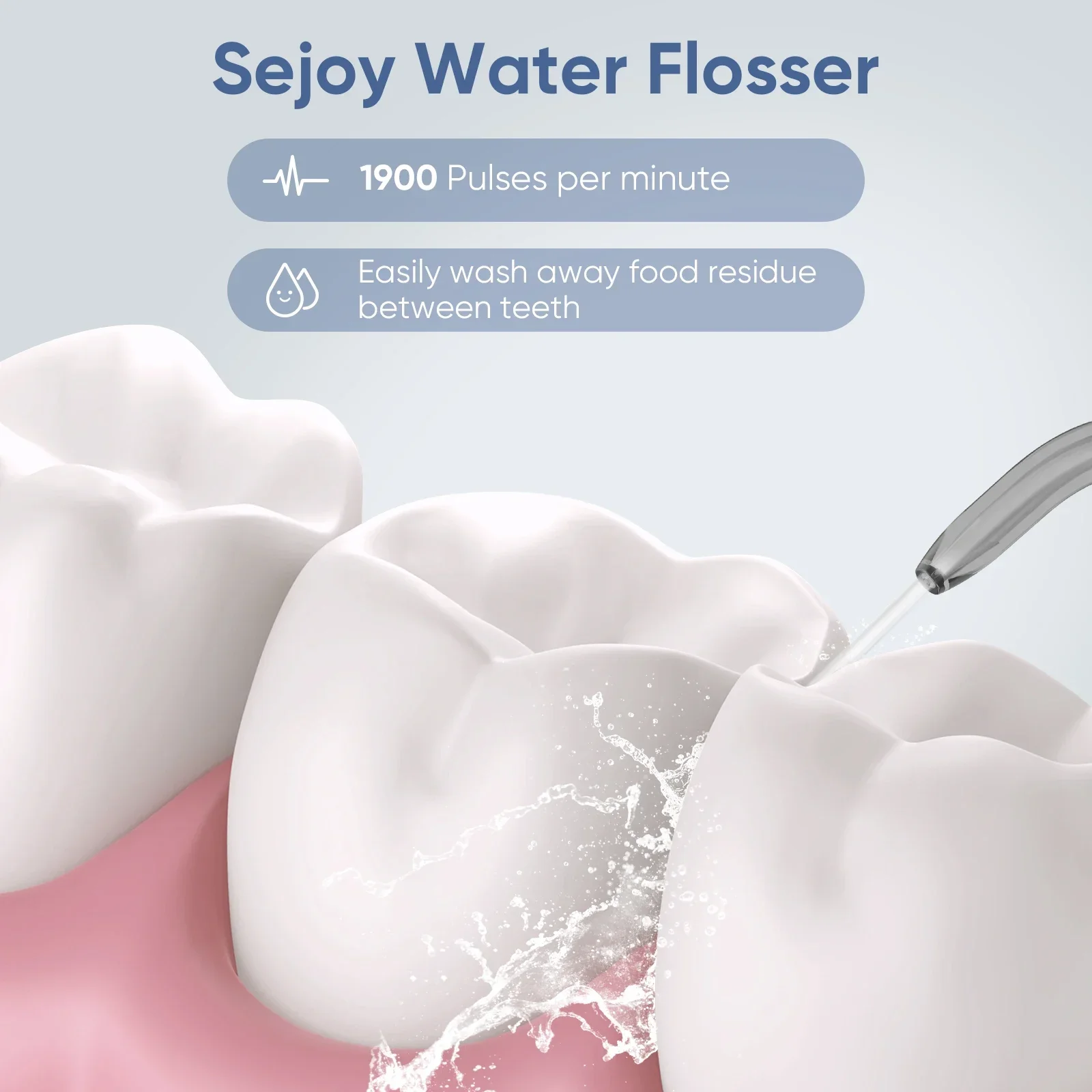 SEJOY Portable Dental Water Flosser Mouth Washing Machine Oral lrrigator USB Rechargeable 3 Modes IPX7 Waterproof