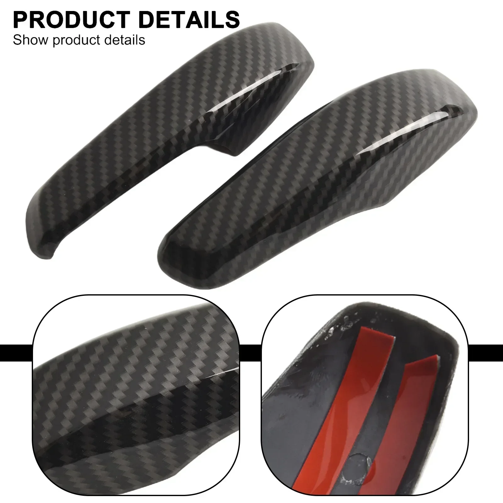 For Mercedes-Benz Smart 2010-2014 Decorative Frame 2pcs Abrasion Carbon Fiber Black Fashionable Prevent Scratch