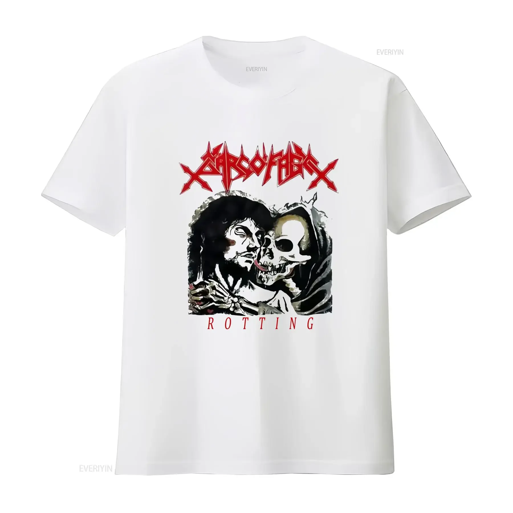 Vtg Sarcofago Band Rotting Heavy Cotton White S 5XL T Shirt J834 vintage Washed Stylish Versatile Top For Everyday Wear Casual