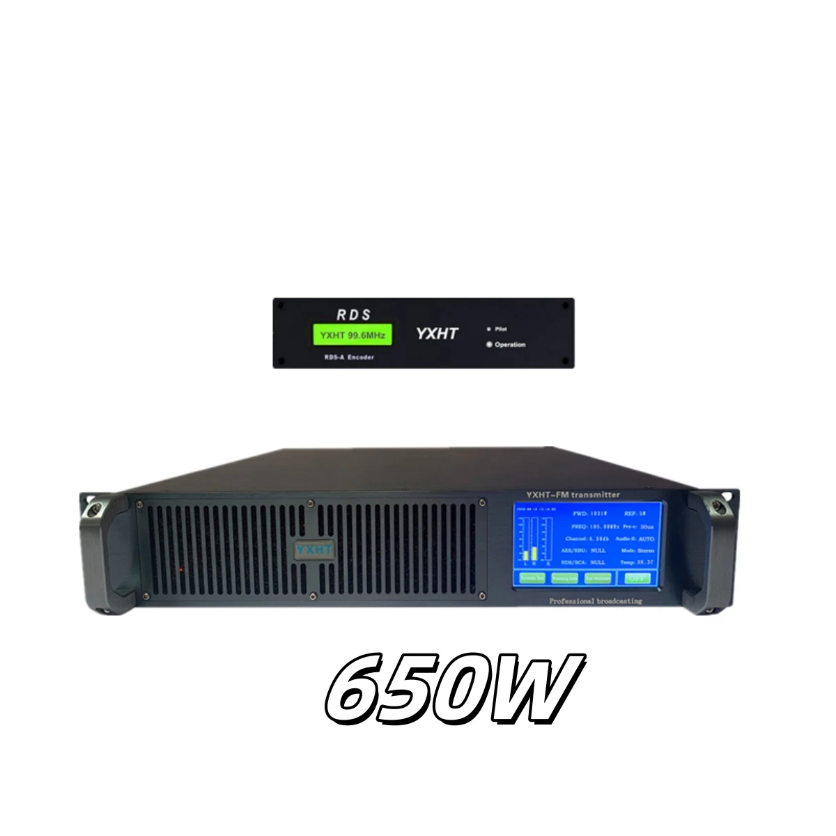 YXHT-2 Kits  650W  FM Transmitter + RDS Encoder Total Two Stereo Broadcast Equipments For Radio Station