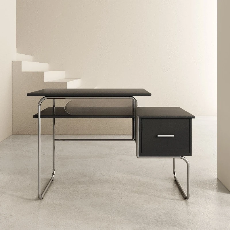 Bauhaus desk medieval solid wood desk bedroom study computer desk simple light luxury small apartment learning table