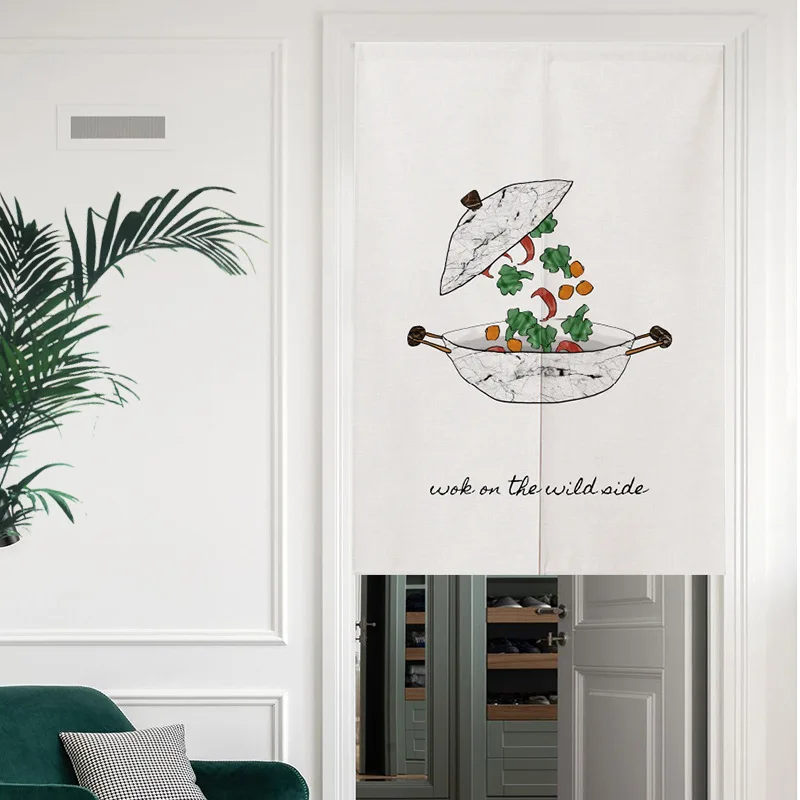 Kitchen Pattern Collection changing room Curtain Privacy Partition Doorway Curtains Kitchen Entrance Noren Linen Hanging