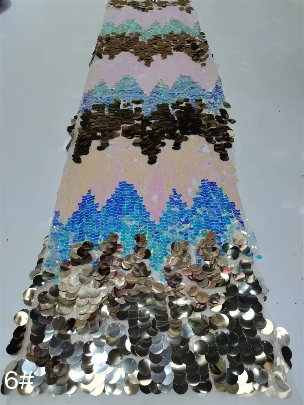 

2026 Tulle Mesh Muti Hot Sales Of The Latest Fashion African Lace Fabric Strip Sexy Color Sequins Pattern French Women's Skirts
