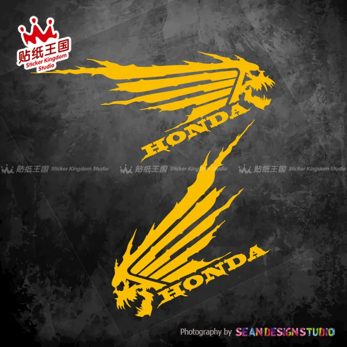 1 pair For Honda Wing Skull CBR1000 600RR CB1000R CB1100 CB650F CBR300R VFR1200 CM1000 CM500 Waterproof Reflective Stickers 25