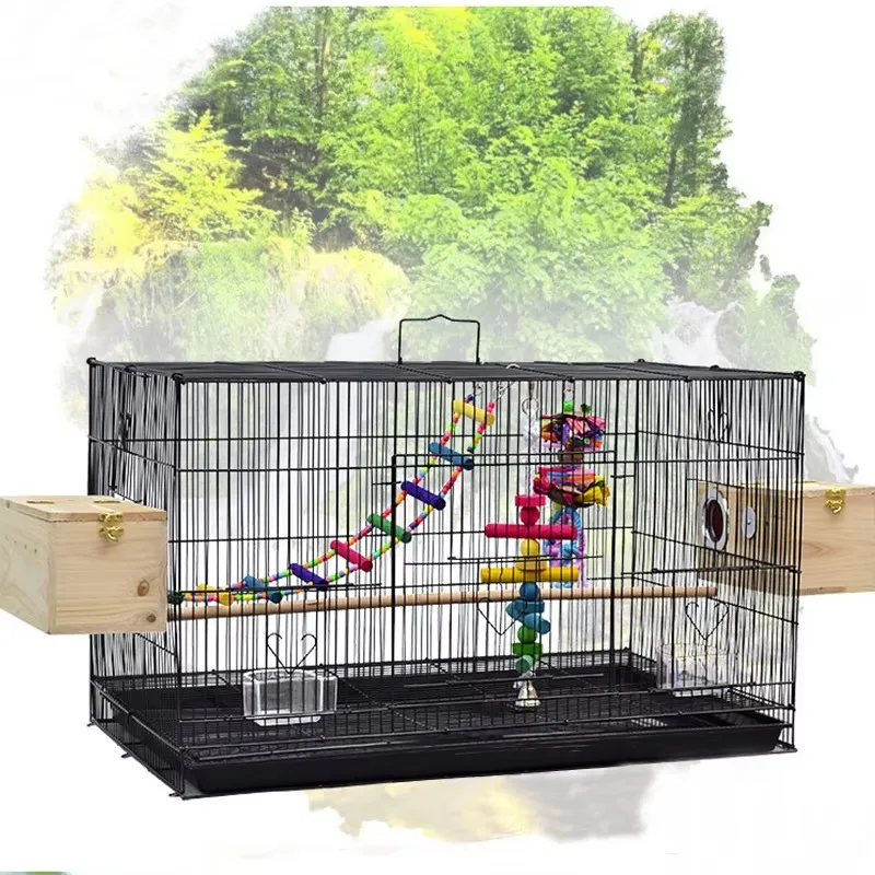 Parrot Cage Luxury Large Bird Cage Large Metal Peony Wren Breeding Cage Nest Large Bird Nest