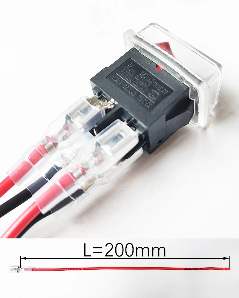 직사각형 로커 스위치, IP65, 적색 및 녹색 조명, 6A, 250V(220V), AC, 10A, 125V, ON-OFF, 13x19mm 패널 제어, 시소 단추, 4 핀, 3 개