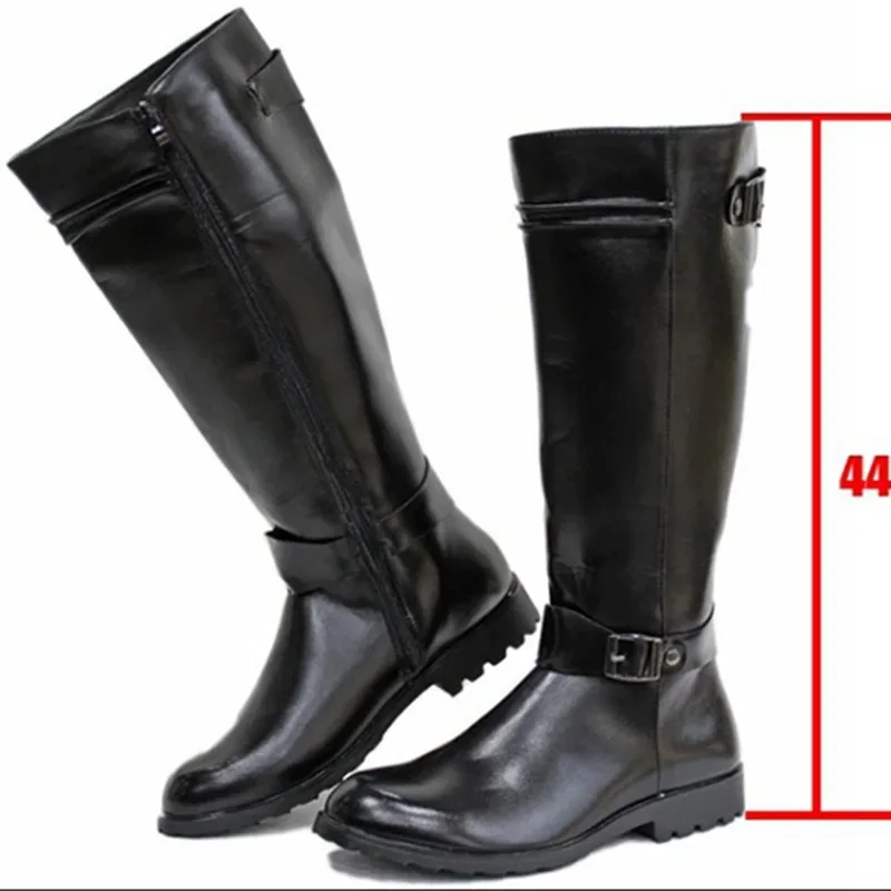 

Men's Boots High Quality Leather Knee High Boot Fashion Motorcycle Boots Classic Stage Cosplay Boot Men's Casual Long Tube Boots