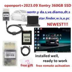 NEWEST 2023.09 Xentry Full Softwares DAS,DT.S,Ve.diamo,WI.S,EPC,Starfind.er in 360GB SSD with Tactrix Openport 2.0 Ready to Work