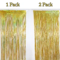Metallic Tinsel Foil Fringe Curtains Photo Backdrop Glitter Streamers Foil Fringe Backdrop Curtain for Xmas Wedding Background 6