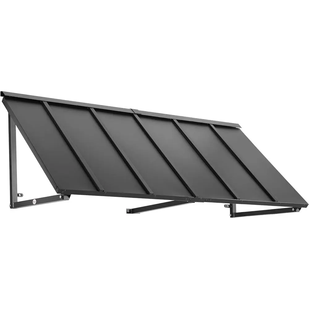 

6-Foot Houstonian 80x24x24 Standing Seam Metal Mixed Awning, Black