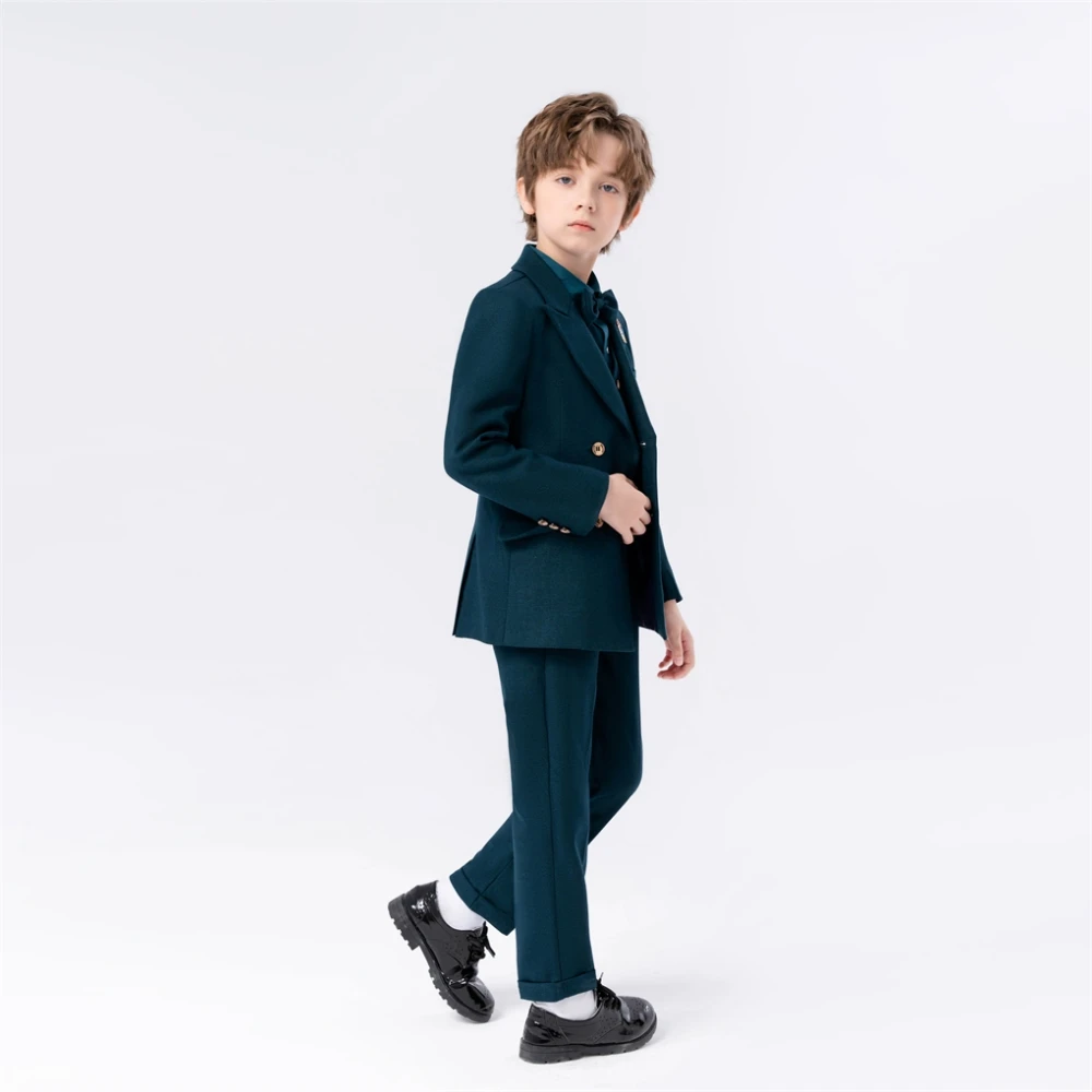 Hot Sale Flower Boys Suits For Wedding Formal Regular Fit Dresswear Suit Set Host Piano Performance Costumes Birthday Party