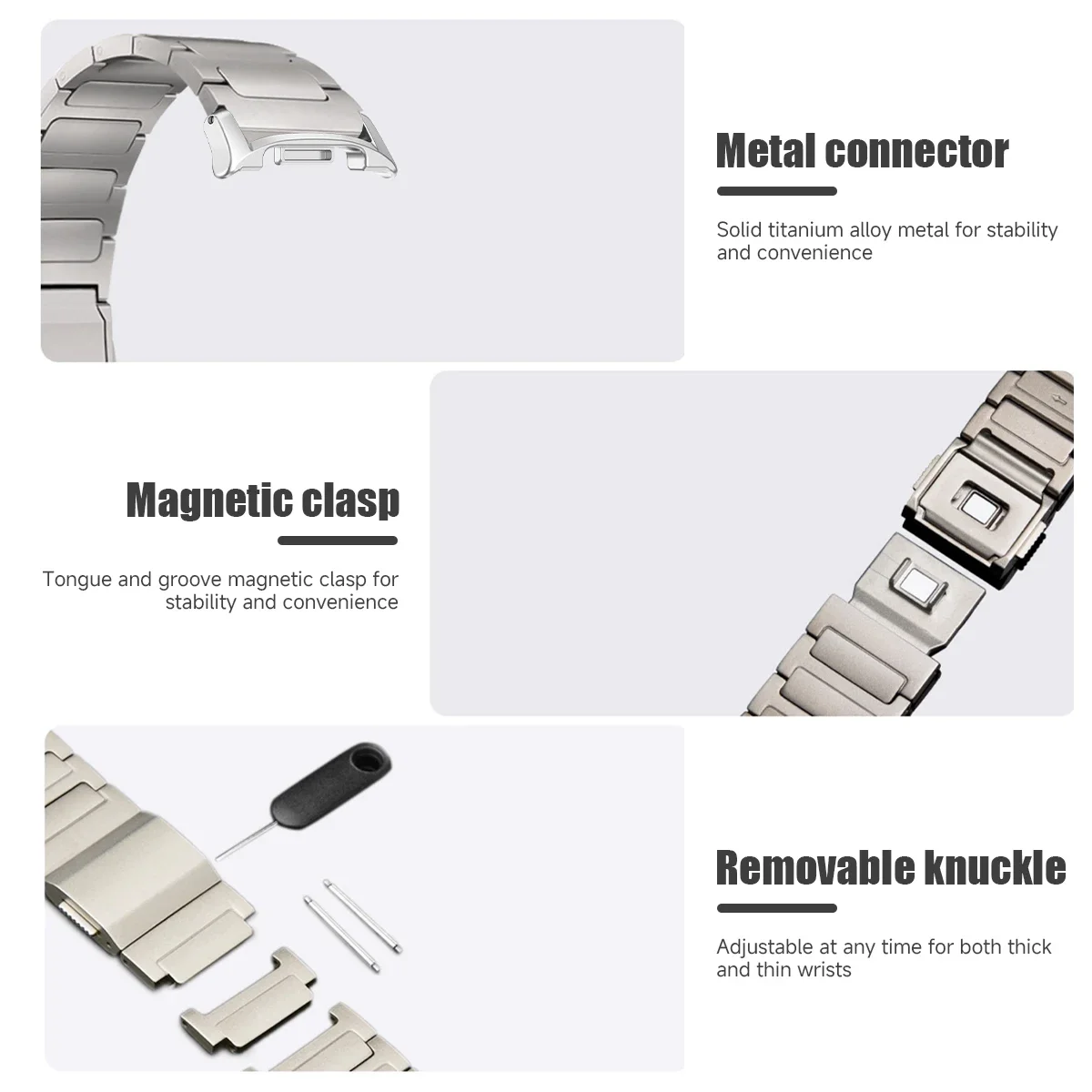 Luxury Titanium Magnetic Strap for Samsung Galaxy Watch 8 40mm 44mm 8Classic 46mm business strap Bracelet for Galaxy Watch 8