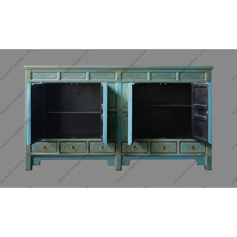 

Тумба-витрина TAO из массива дерева, ручной росписи, большого размера, на заказ, для вина