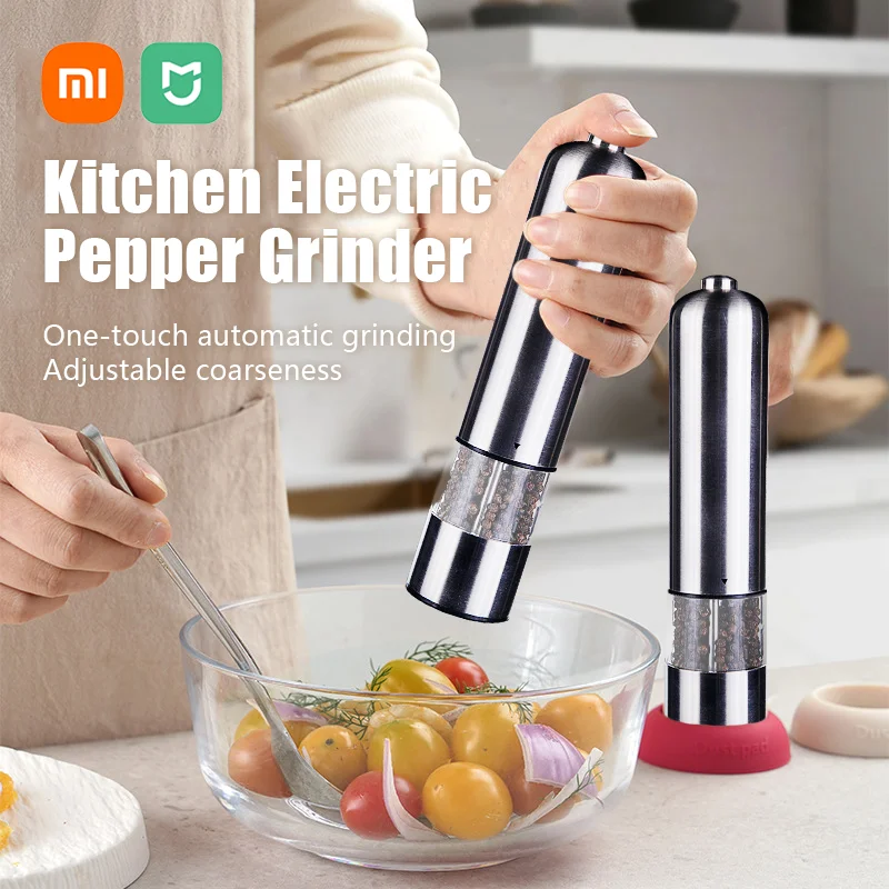 Xiaomi Electric Flavoring Grinder Kitchen Stainless Steel Black Pepper Grind Machine Salt Sesame Spice Automatic Grinding Bottle