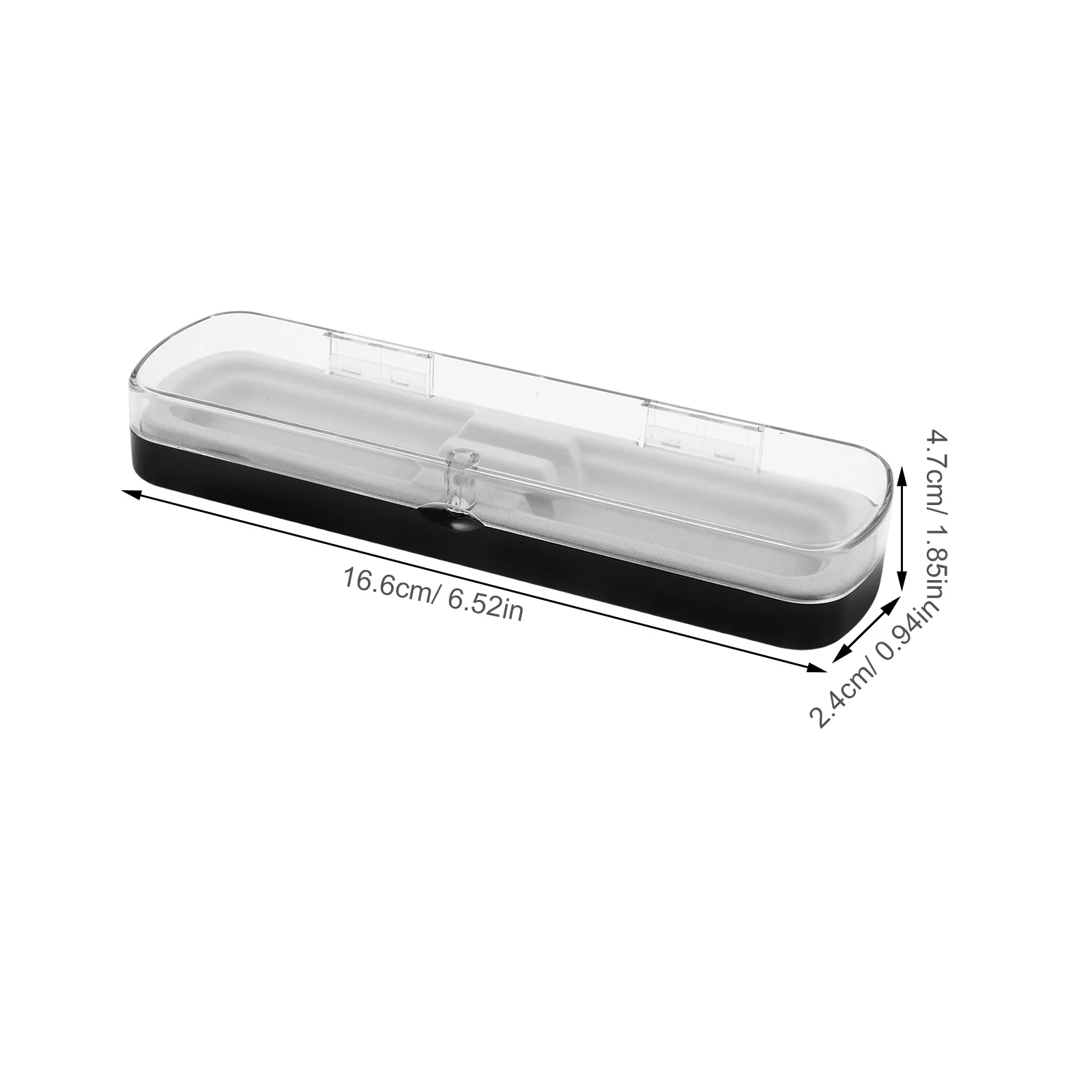 5Pcs Clear Plastic Rectangular Pen Case Transparent Organizer for Stationery Office School Use Elegant Design Dustproof
