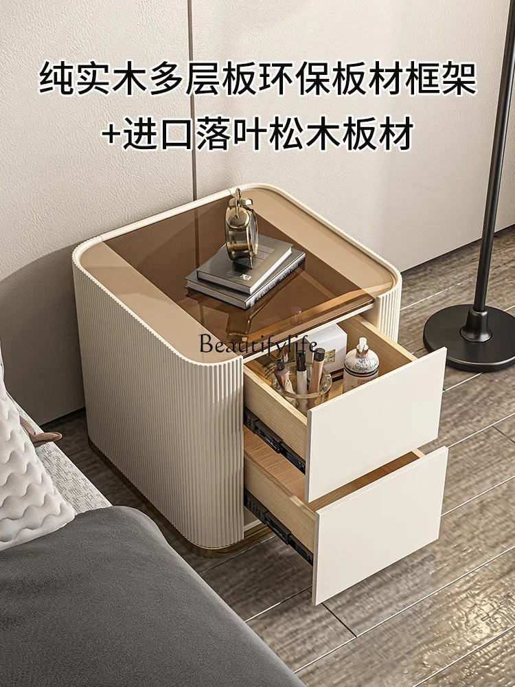 LD6Simple modern bedside table, paint, light luxury storage, minimalist storage, bedside table