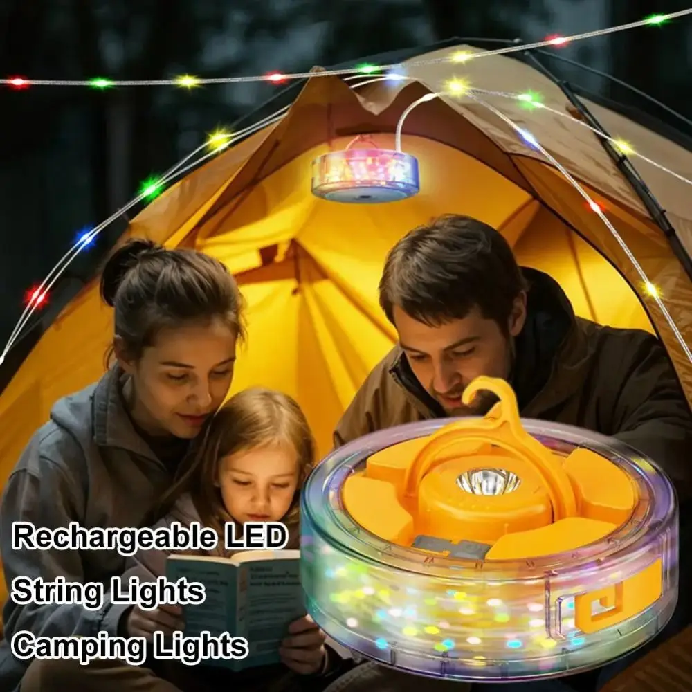 5 Modes Portable Camping Lantern Ambient Light Portable LED Camping String Lights LED Lamp Easy Installation Tent String Lights