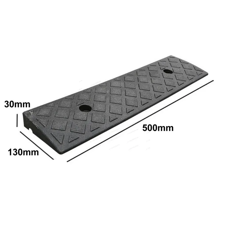 2PCS Plastic Kerb Ramp 500x130x30mm Non-Slip Threshold Ramp For Cars Bikes Wheelchairs Smooth Transition Up Hill Black