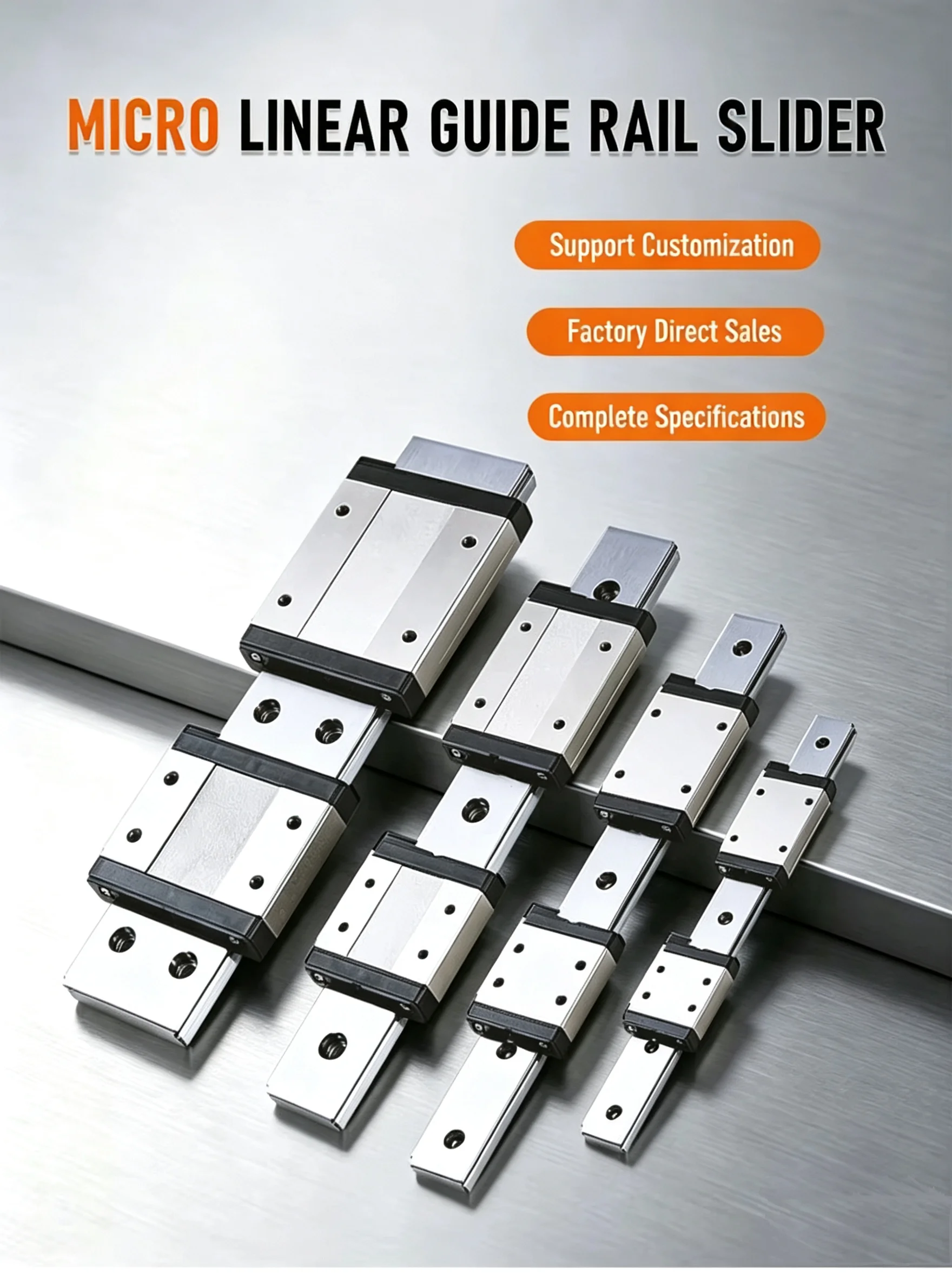 1 Stück Linearführung MGN12 MGN15 MGN7 MGN9 100 150 200 250 300 400 500mm Miniatur-Linearschiene + 1 Stück MGN7C MGN9C MGN12H Wagen – Detail 3
