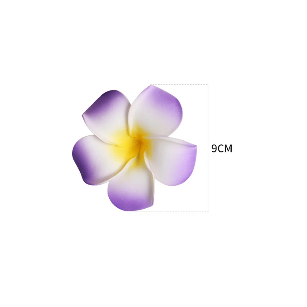 12 قطعة هاواي بلوميريا زهرة مشبك شعر رغوة الشاطئ دبابيس الشعر الاستوائية حفل زفاف Luau إكسسوارات الشعر لصيف الزفاف #5