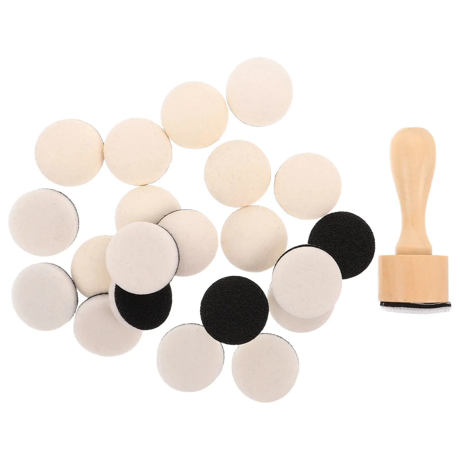 1Set Mini Round Ink Blending Tool with 12 Flat 10 Domed Replacement Foam Pads for Distress Ink Pads Card Making Scrapbooking