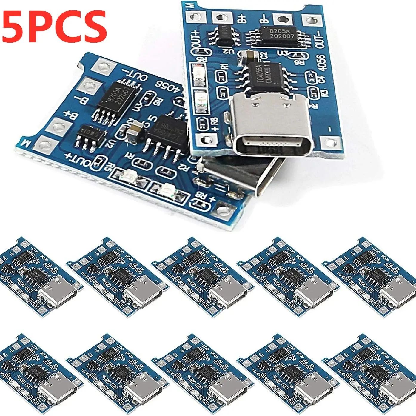 2/5PCS 5V 1A Micro/Typ-c/Mini 18650 TP4056 Lithium-Batterie Ladegerät Modul Lade Board mit Schutz Dual Funktionen Li-Ion