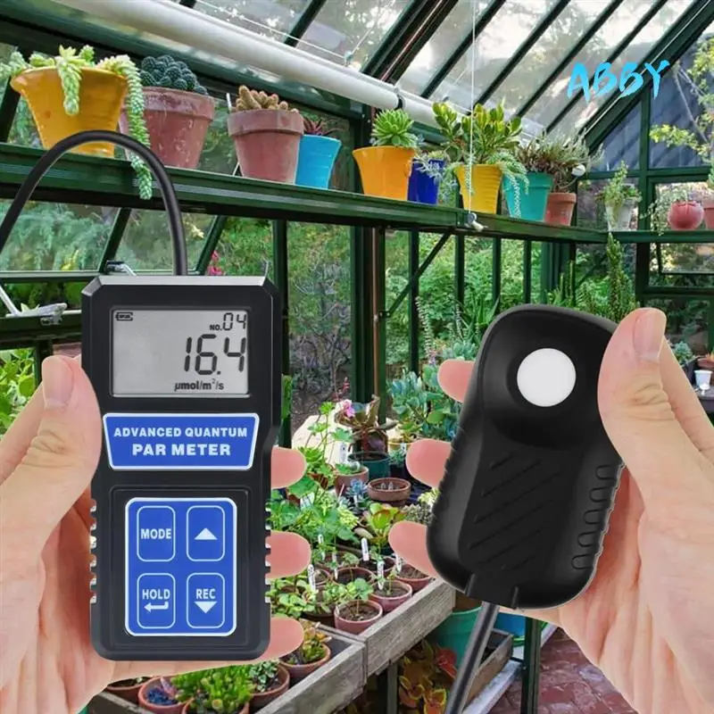 

ABBY-PAR Meter Light Tester PPFD Photosynthesis Quantum Meter 400-700Nm Wavelength W/ Sensor Mode LCD Light Meter