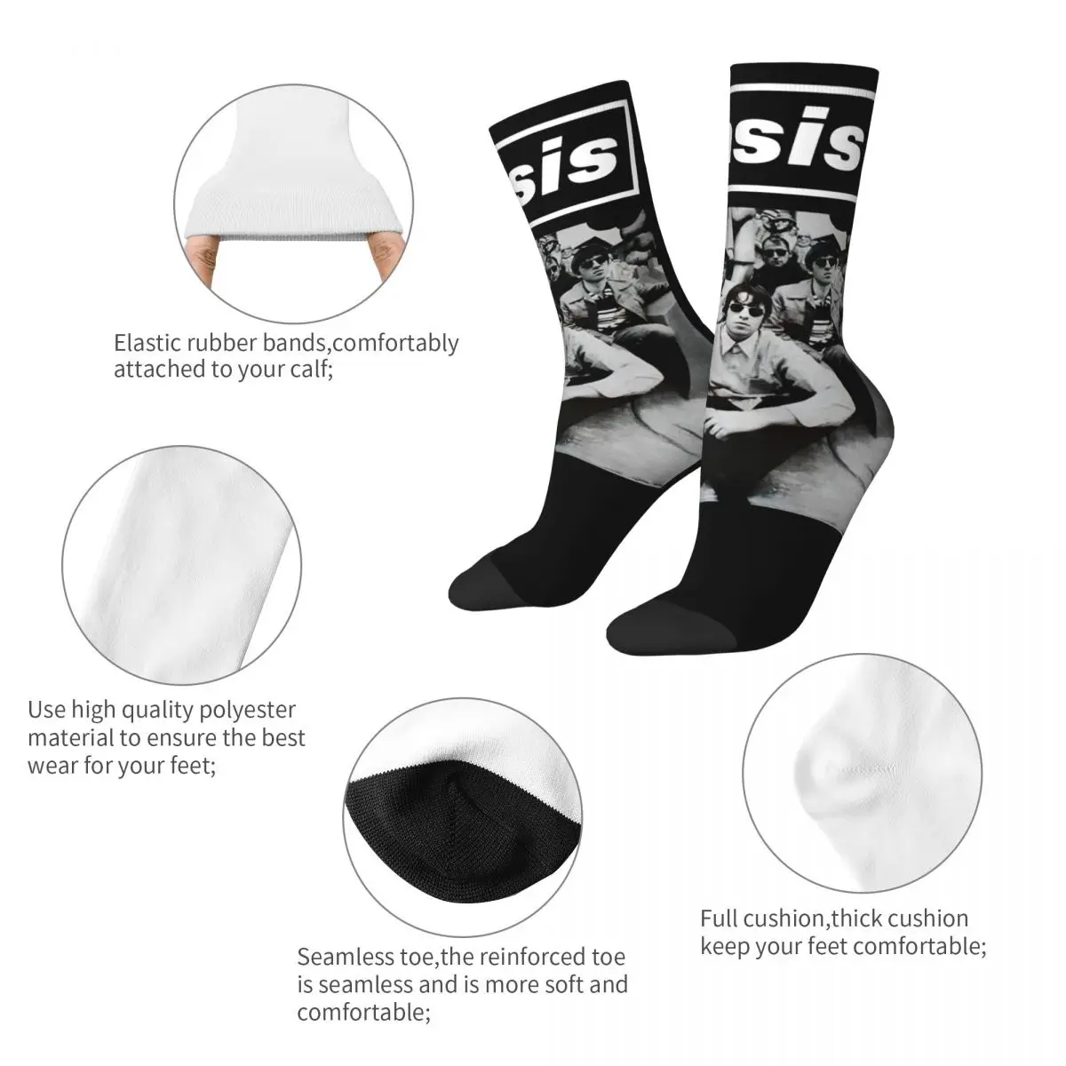 Live '25 Tour Rock Band The Rain Socks Men's Women's Polyester Casual O-Oasis Socks Harajuku Spring Summer Autumn Winter Socks