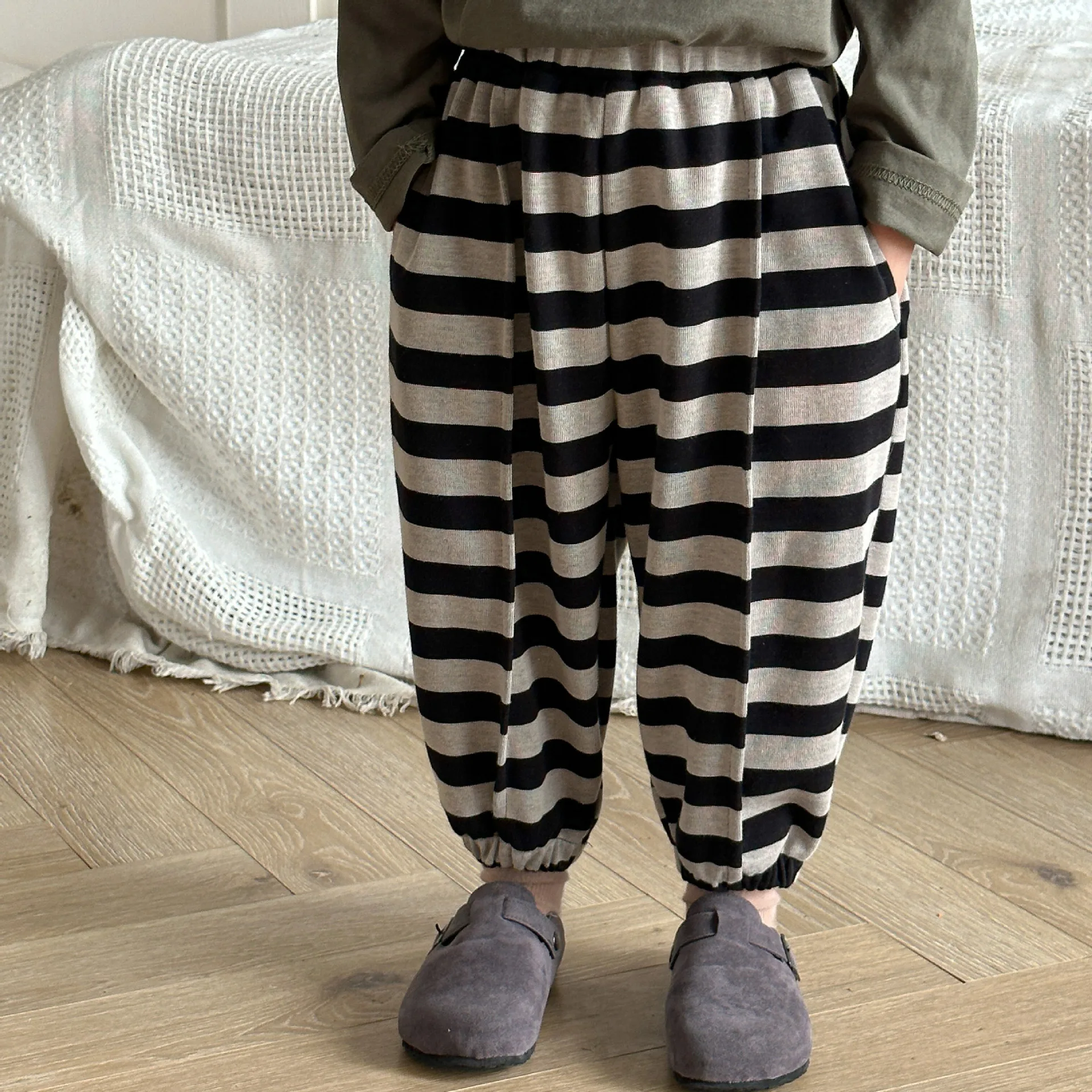 Kids Pants Children Motion Trousers Girl Stripe Casual Pants Boy Autumn New Spring Autumn Easy Baby Sweatpants 2024