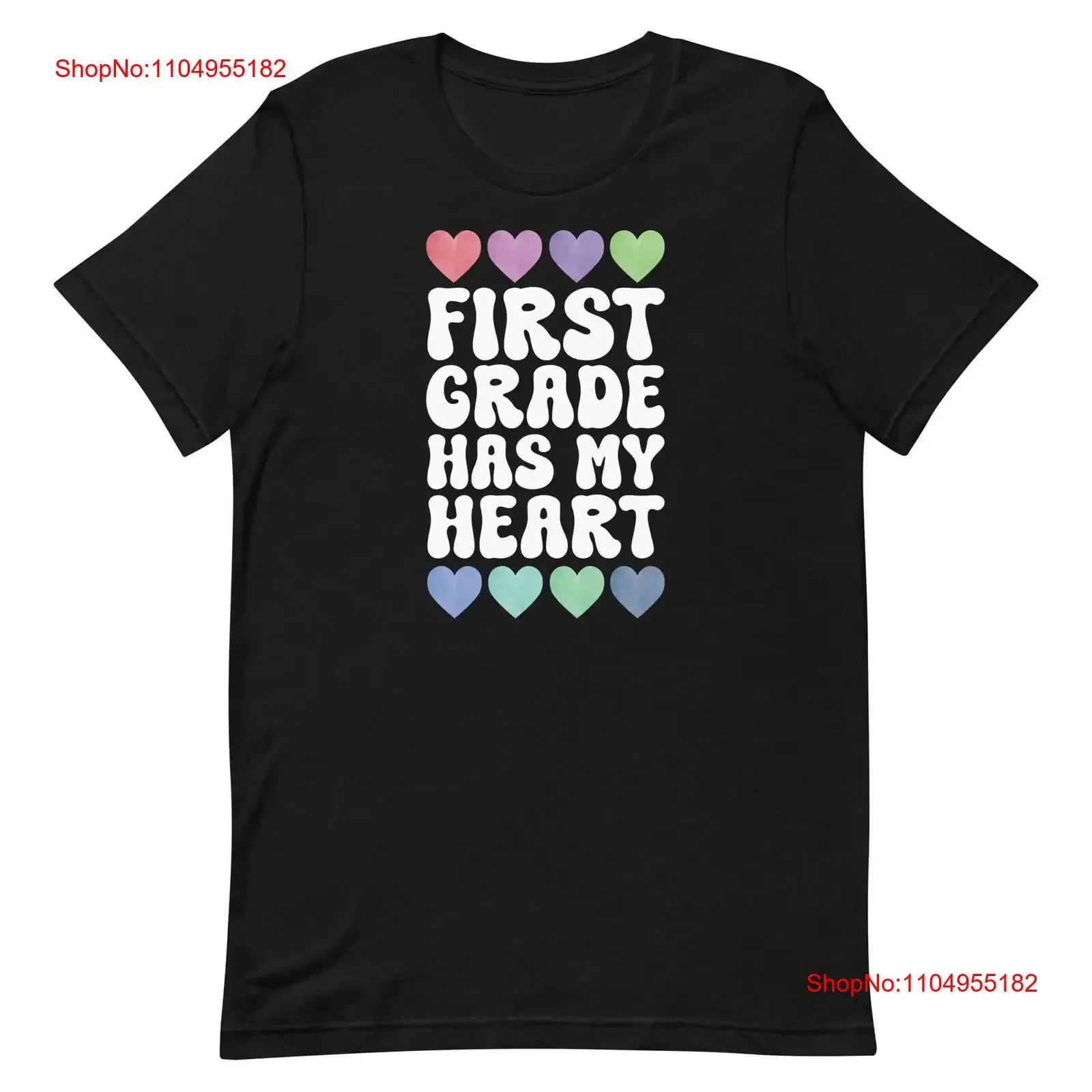 

First Grade Teacher Valentine's Day T Shirt Cute Love Heart Funny Shirtn Girl's V0047 vintage Washed fashion designer clothes