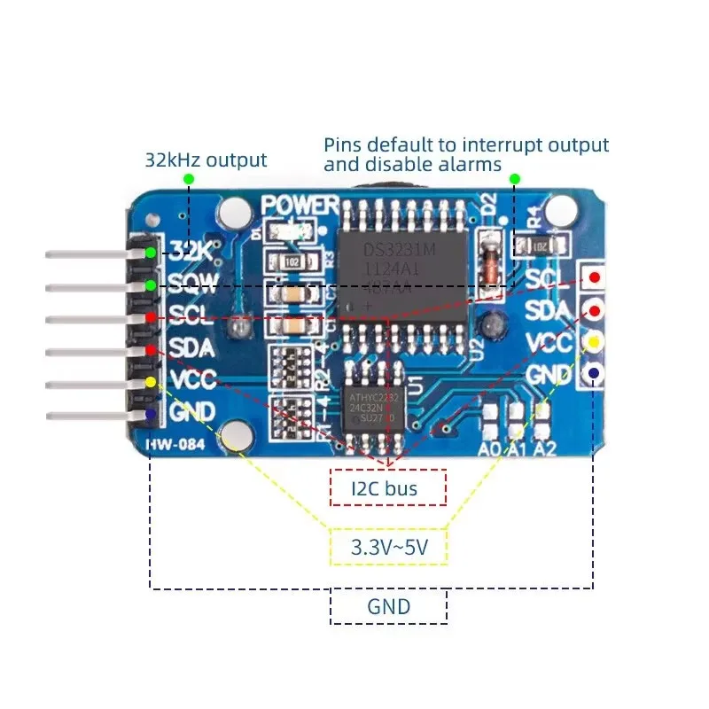 

DS3231 AT24C32 Precision Clock Module IIC Module RTC Real Time Memory Module For Arduino