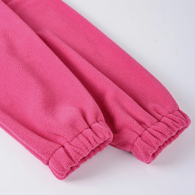 Rosa Winter-Lammfell-Hoodie für Damen mit Reißverschluss und Kragen, Fleece-Pullover für Frauen – Detail 23