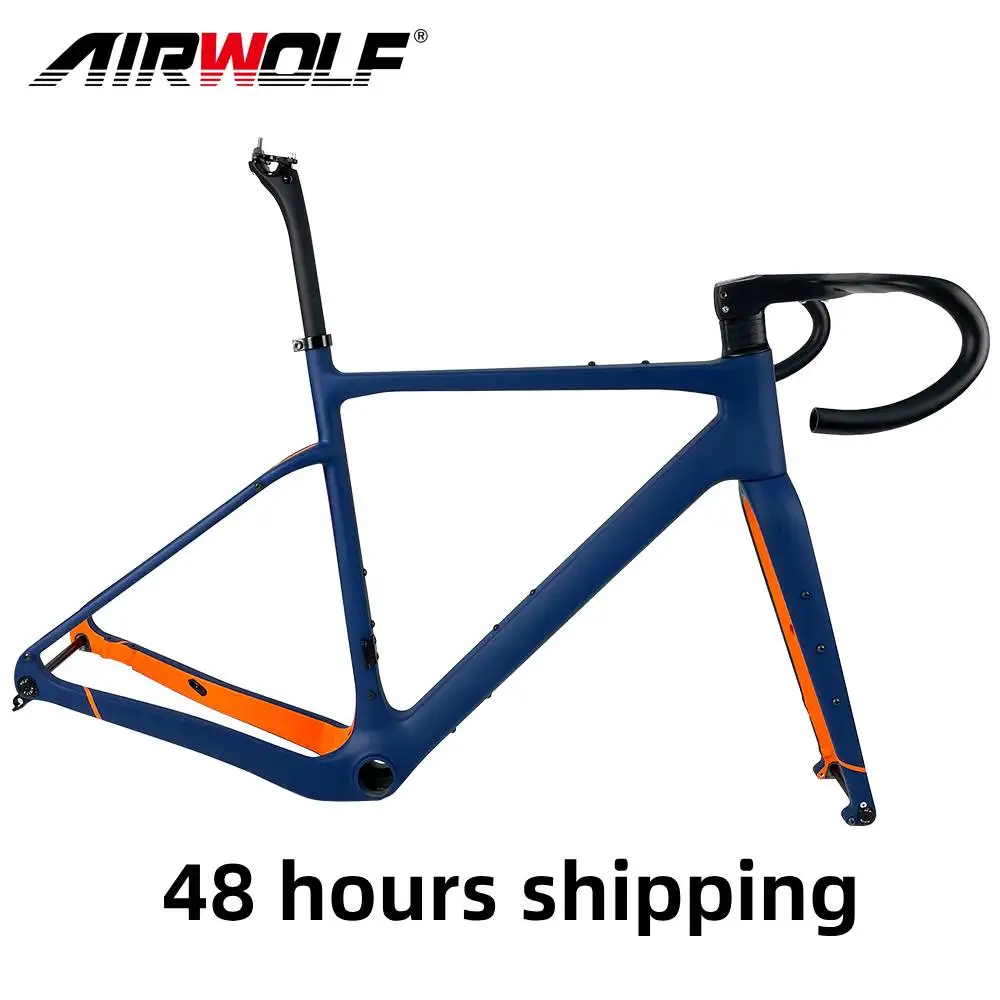 

AIRWOLF T1100 Gravel Frameset Carbon Bike Frames Max 700*45C Tires BB386 Bottom Bracket Disc Brake Cyclocross Frame