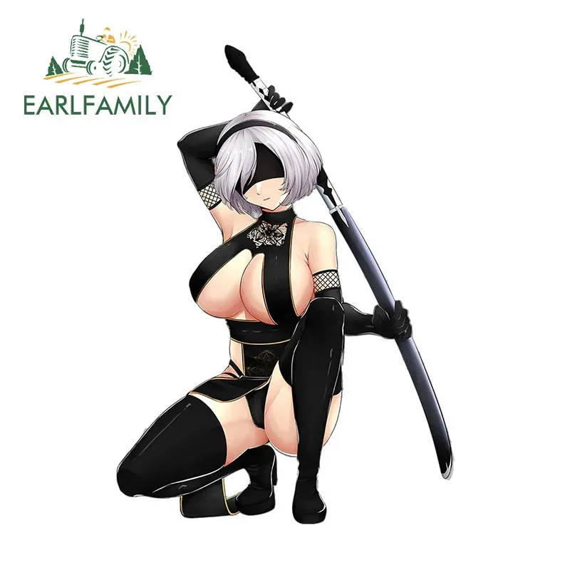 EARLFAMILY 13cm for NSFW Sexy NSFW Bunny Girl Car Sticker Occlusion Scratch Racing Peek Decal Car Door Protector Caravan Styling