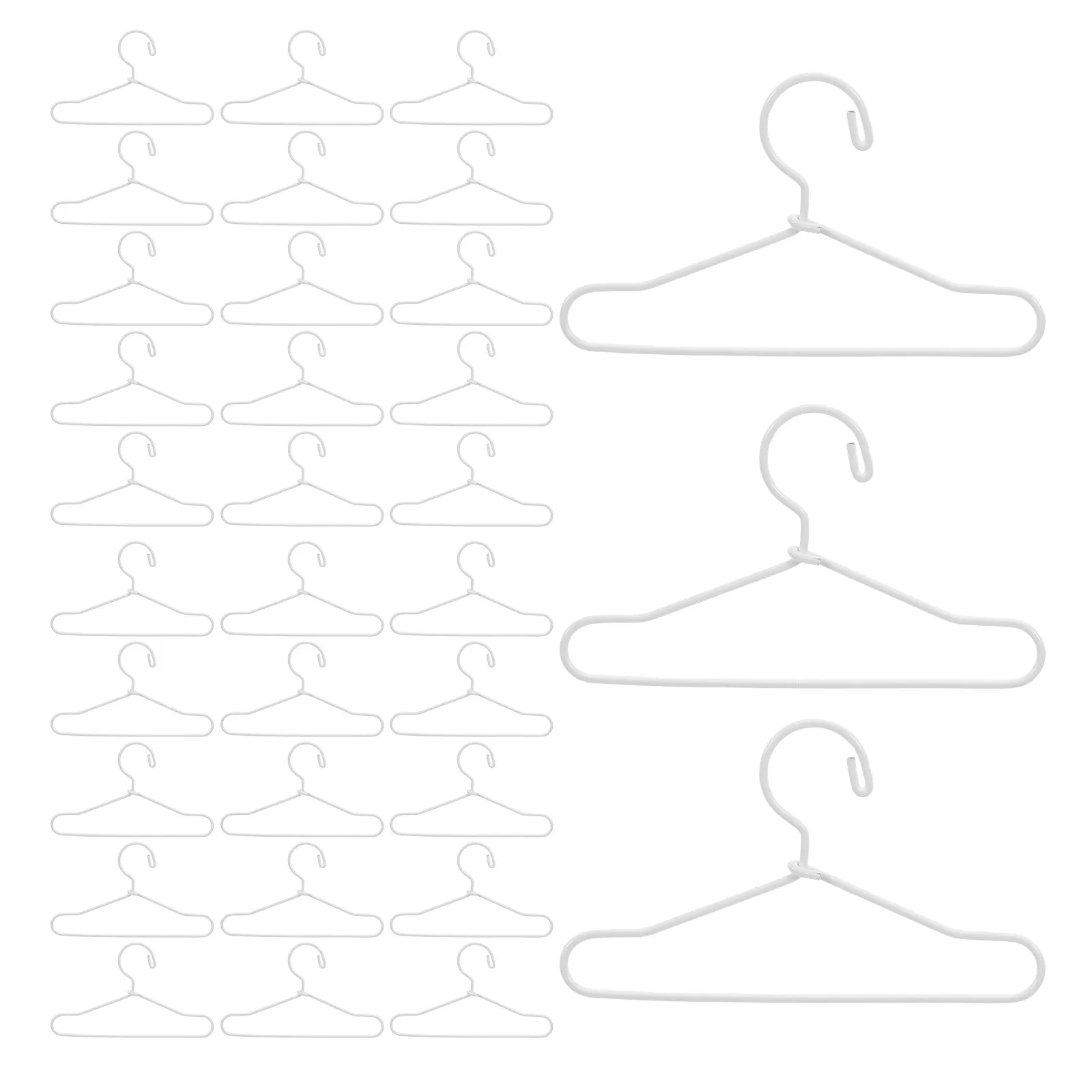 

50Pcs Metal Mini Clothes Hangers White 2.55x1.38x0.08 Inch Miniature Wardrobe Storage Rack Tiny Coat Rack Dollhouse Accessories