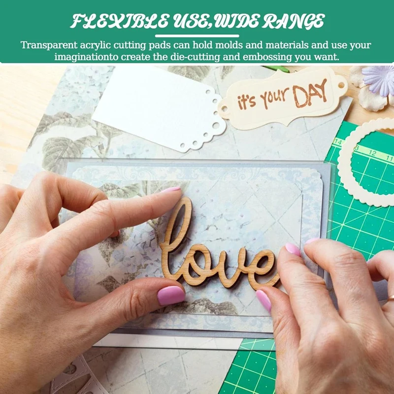 6 قطع من وسادات القطع المصنوعة من الأكريليك الشفاف مقاس 8.7 × 6.1 بوصة لوحة قطع شفافة وسادات قطع أكريليك لصناعة النقش #6