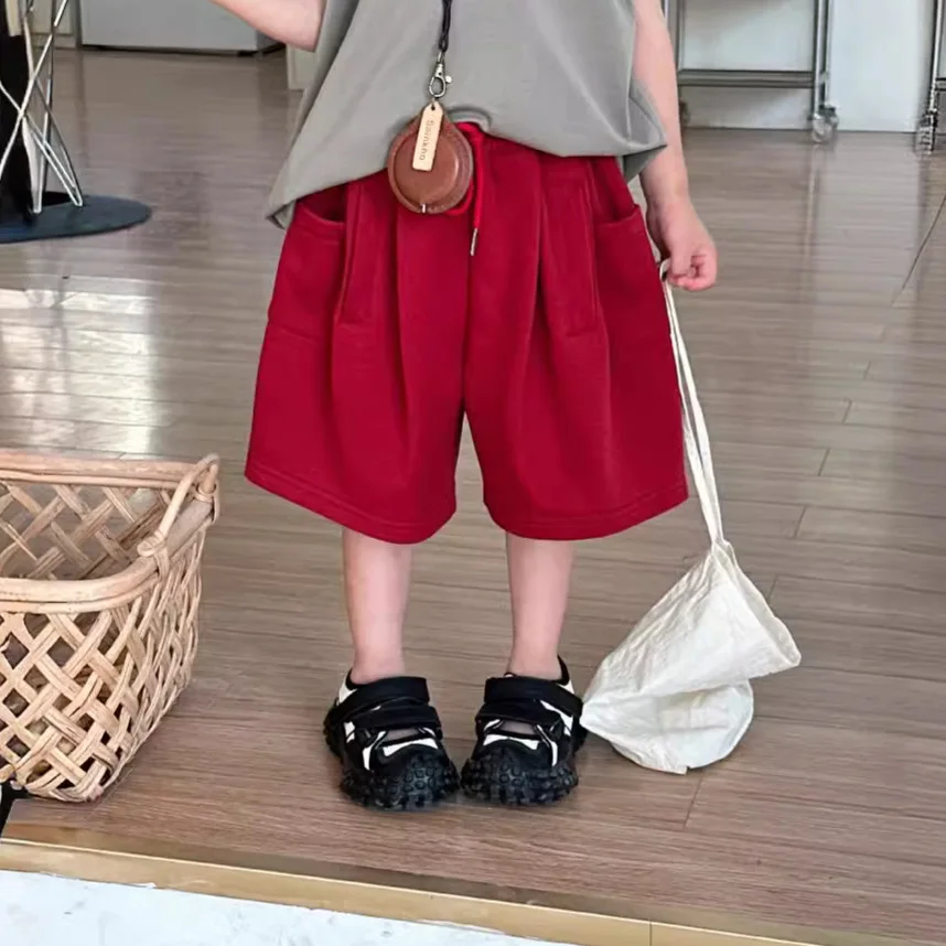 

Girls Pants 2024 Summer New Childrens Wear Korean Style Baby Sports Shorts Girls Casual Wide Leg Five Quarter Pants Casual