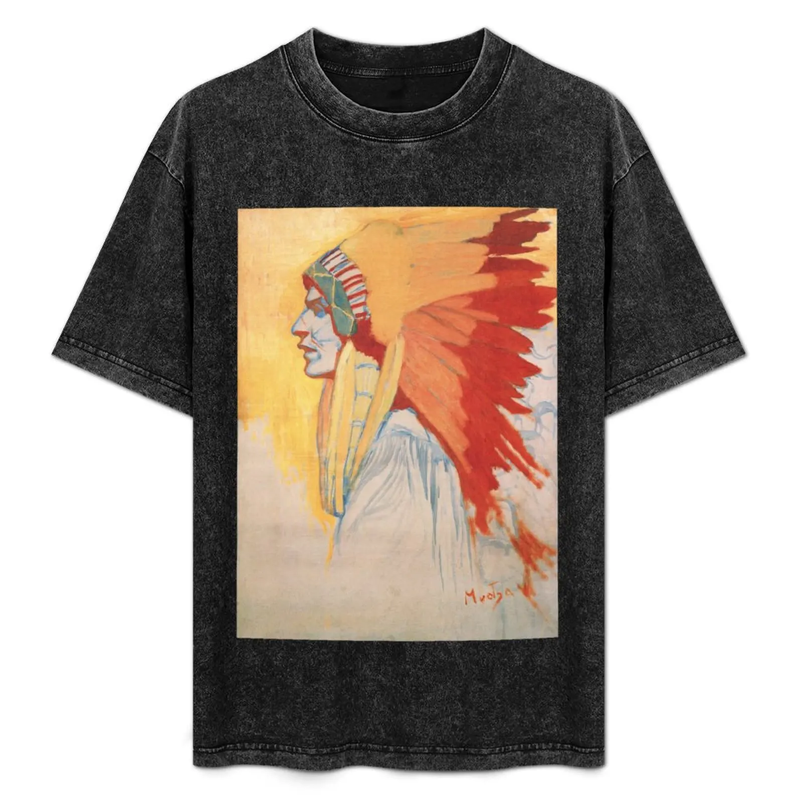 

Alphonse Mucha - Sioux Indian - Study, tempera on canvas / 1908 T-Shirt blue lock sweat summer 2025 mens t shirt graphic