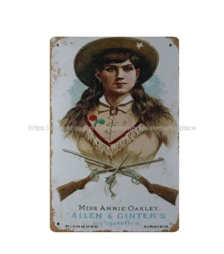 Miss  Allen  Ginter's wild west metal tin sign wall decor posters sign