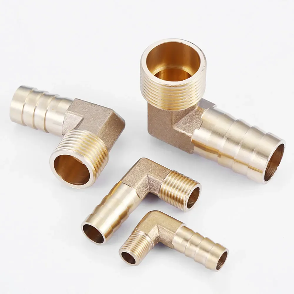 1/8" 1/4" 3/8" 1/2" 1" BSPP Male X 6-25mm Hose Barb Tail Elbow Brass Fuel Fitting Connector Adapter Water Gas Oil