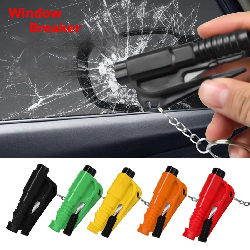 1pc Mini Safety Hammer Keychain Escape Car Life-saving Escape Hammer Window Broken Emergency Glass Breaker