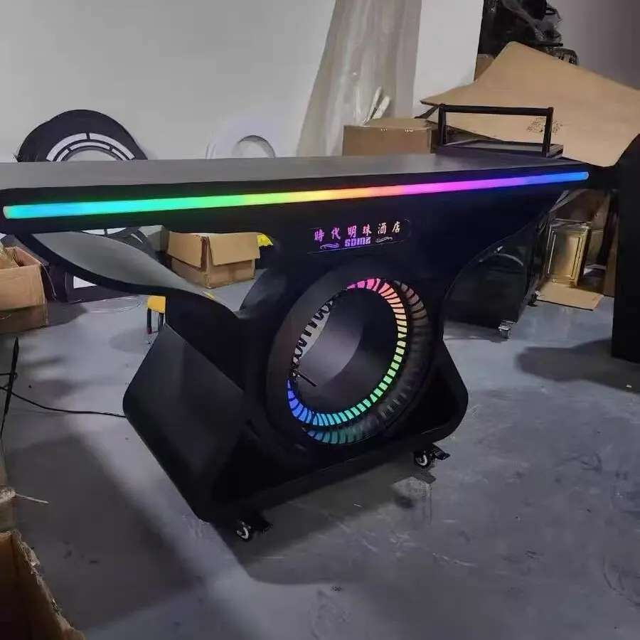 Ktv party room mobile dj table, dj table led bar stage dj table bracket, colorful dj table shelf custom