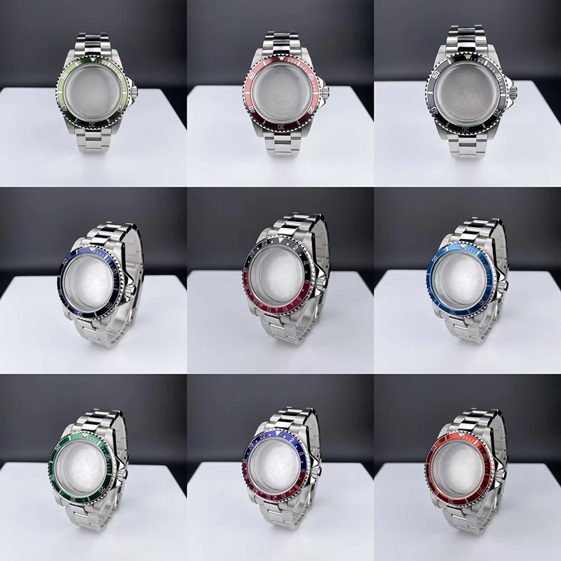 

NH35 Watch Case 39.5mm Vintage Sub Arched Mineral Glass Stainless Steel Bracelet Fit NH35 NH36 Movement NH35 Watch Case