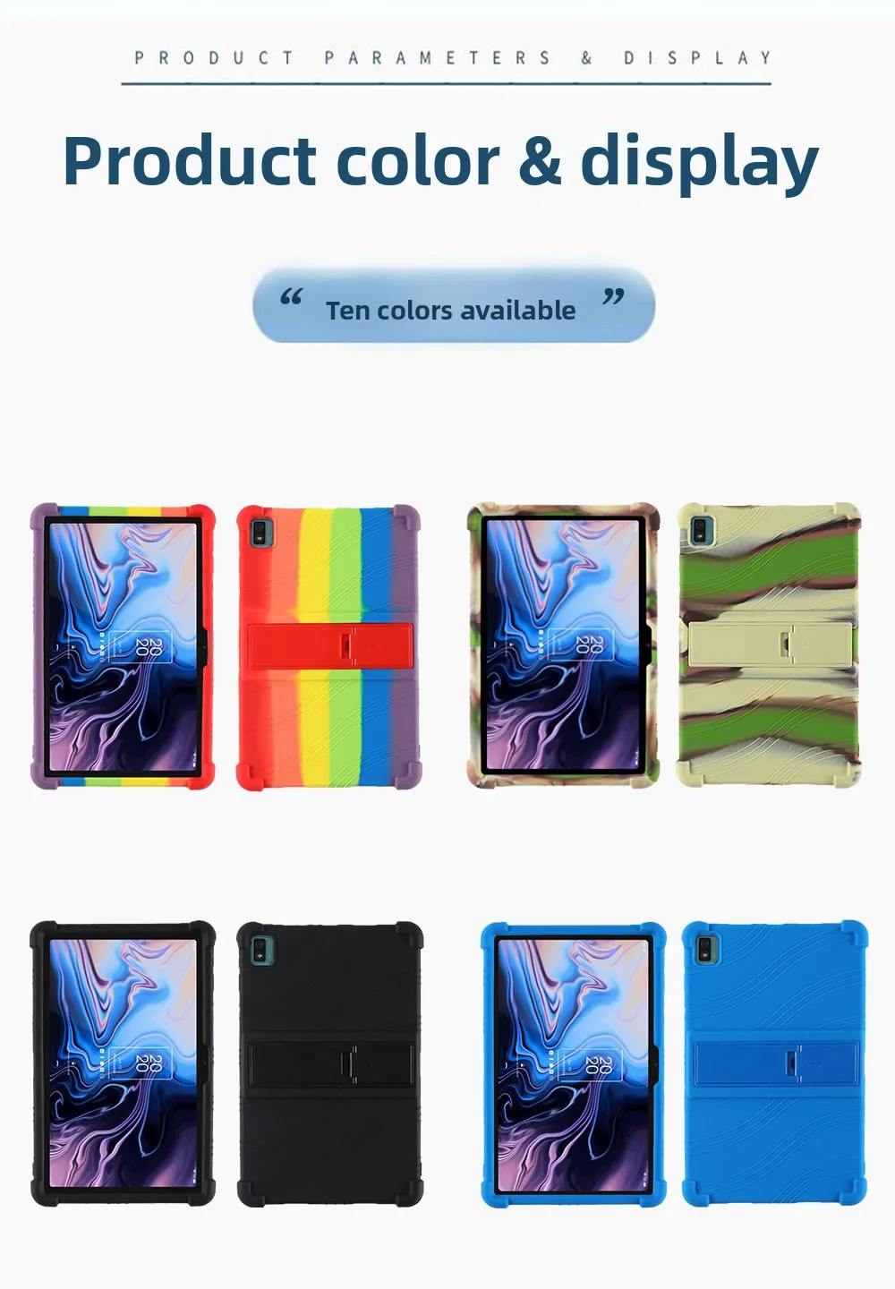 Stoßfeste TPU-Hülle für TCL 10 TAB MAX 10.36, Flexibler Stoßfänger mit Ständer, Mehrere Farben – Detail 9